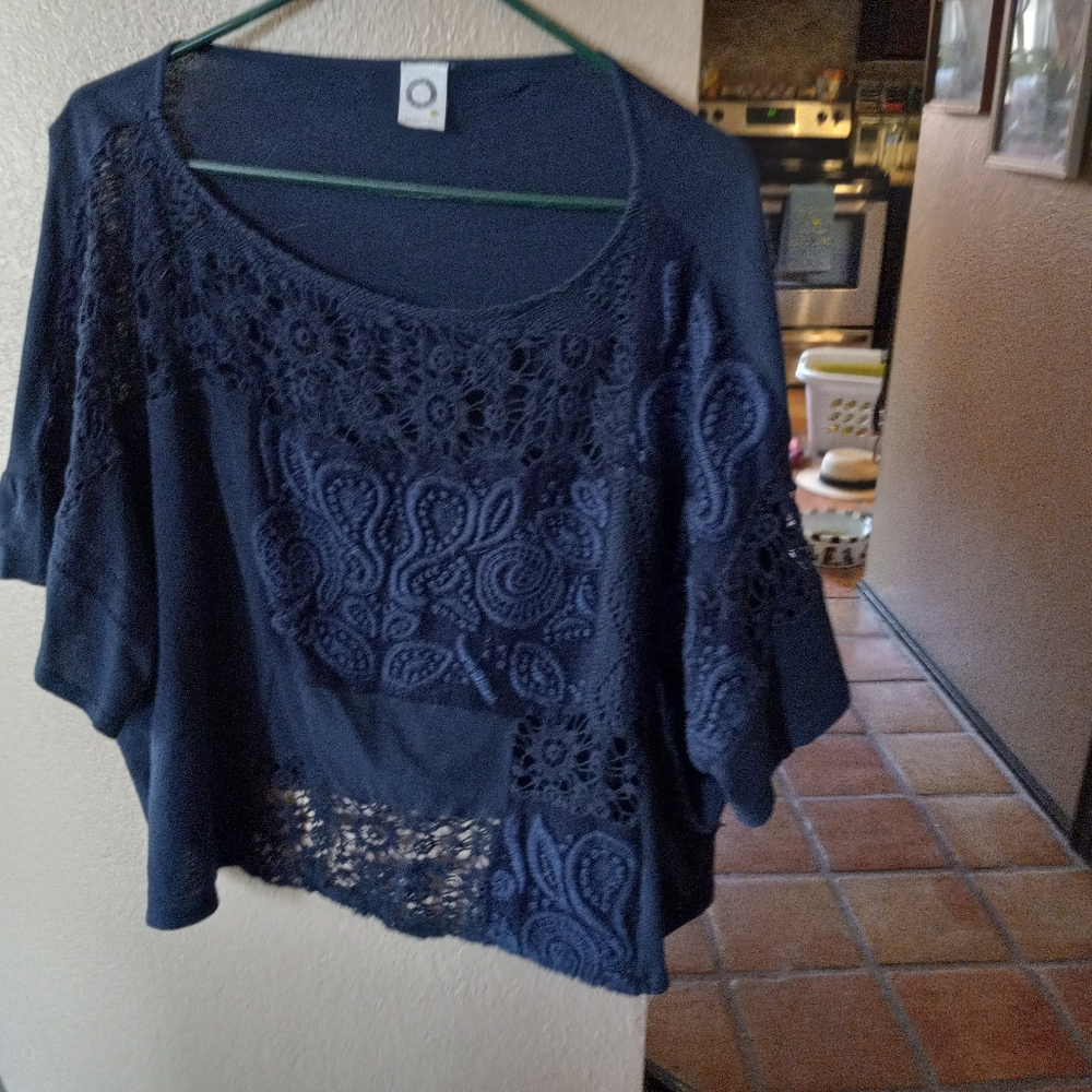 Navy top Anthropologie